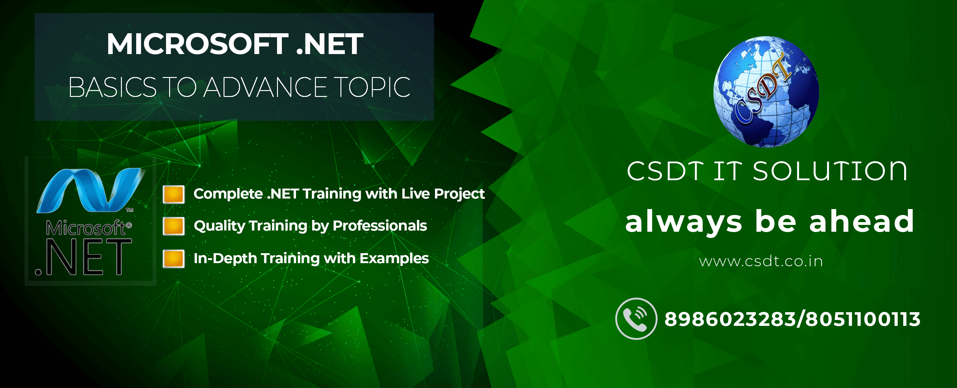 Best Microsoft .NET Training Institute in Patna - CSDT Centre