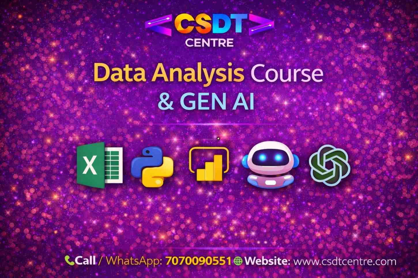 Data Analysis course at CSDT Center, focusing on data visualization, statistical analysis, and business insights.